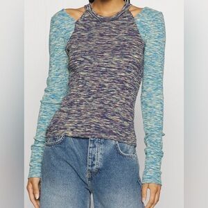 We The Free Blue and Purple Long Sleeve Top